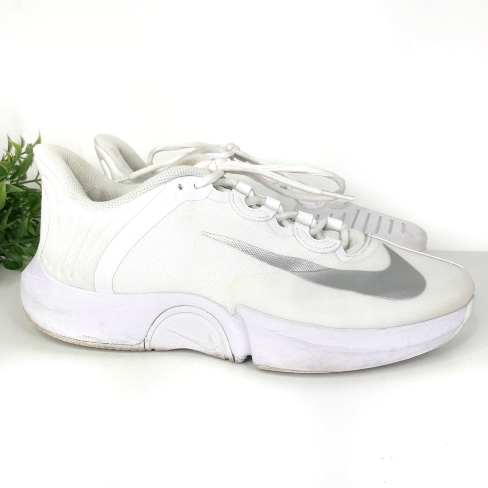 NIKE NikeCourt Air Zoom GP Turbo White Metallic Sneakers 9.5